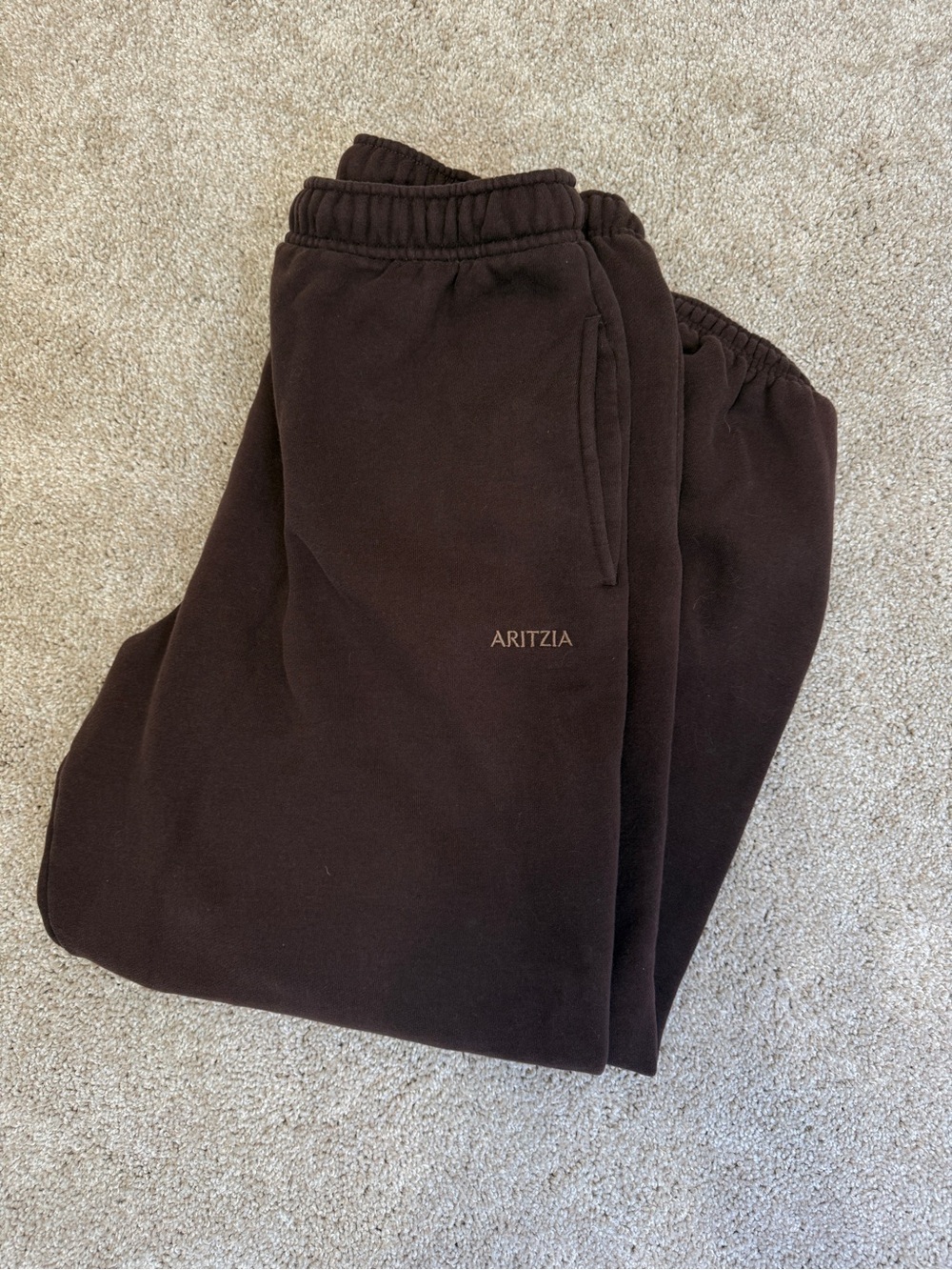 Aritzia Brown Fleece Joggers